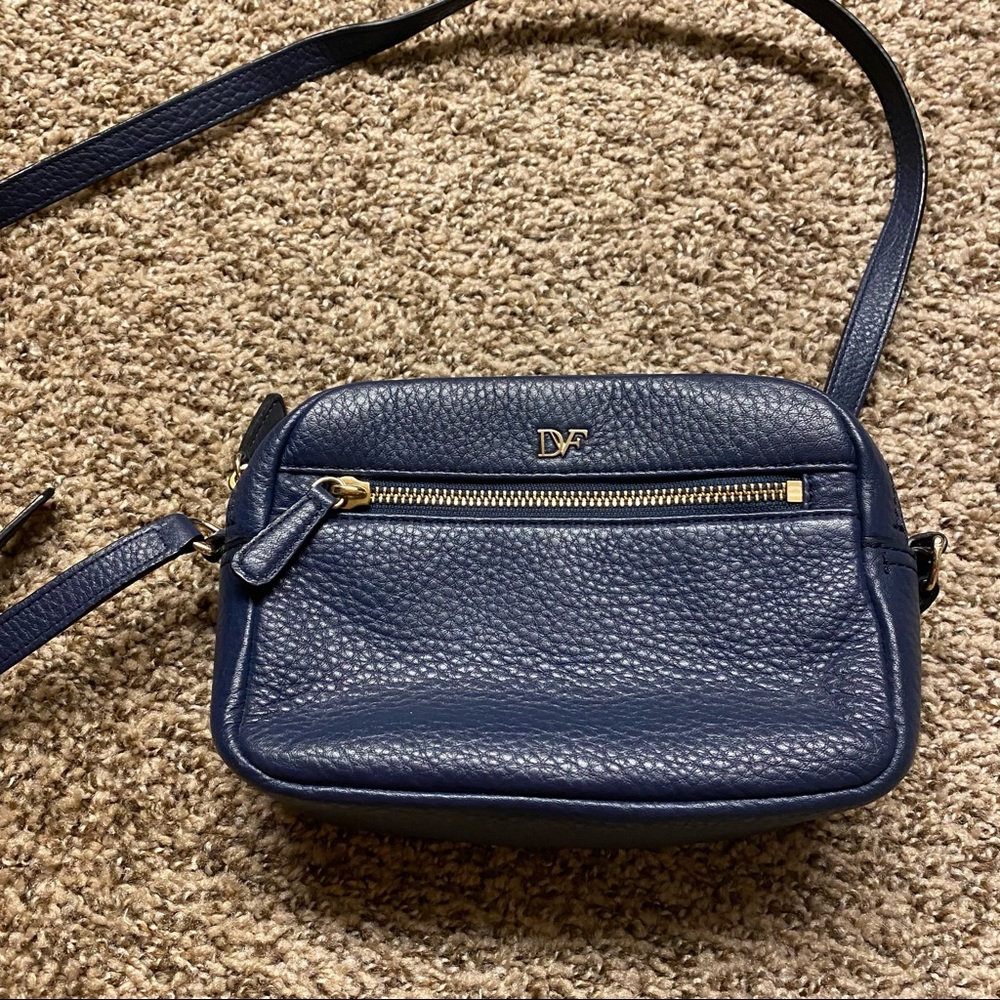 DVF Navy leather crossbody bag
